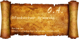 Ofenbecher Armanda névjegykártya